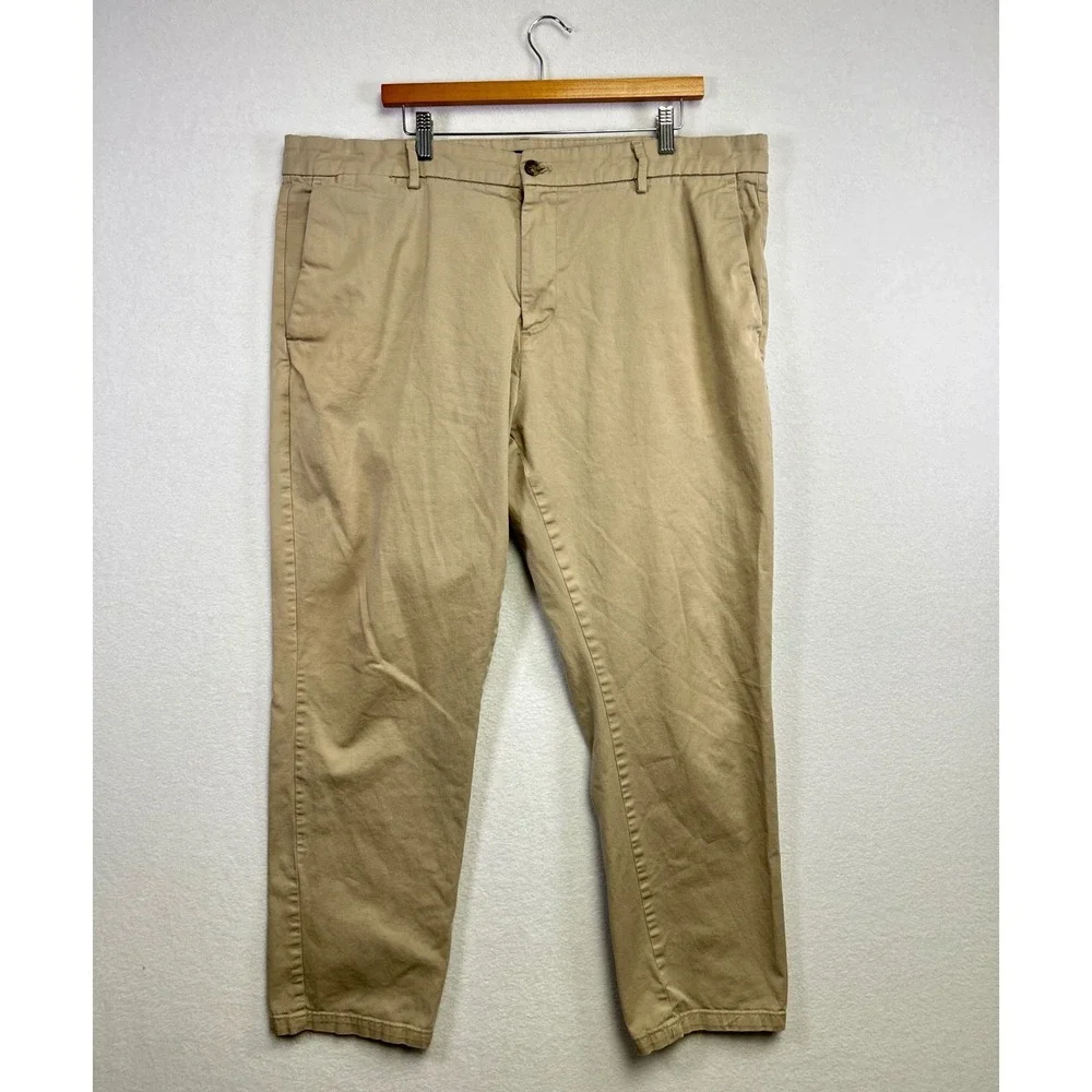 Banana Republic Mens Khaki Chinos Flat Front Pants‎ Size 40x30